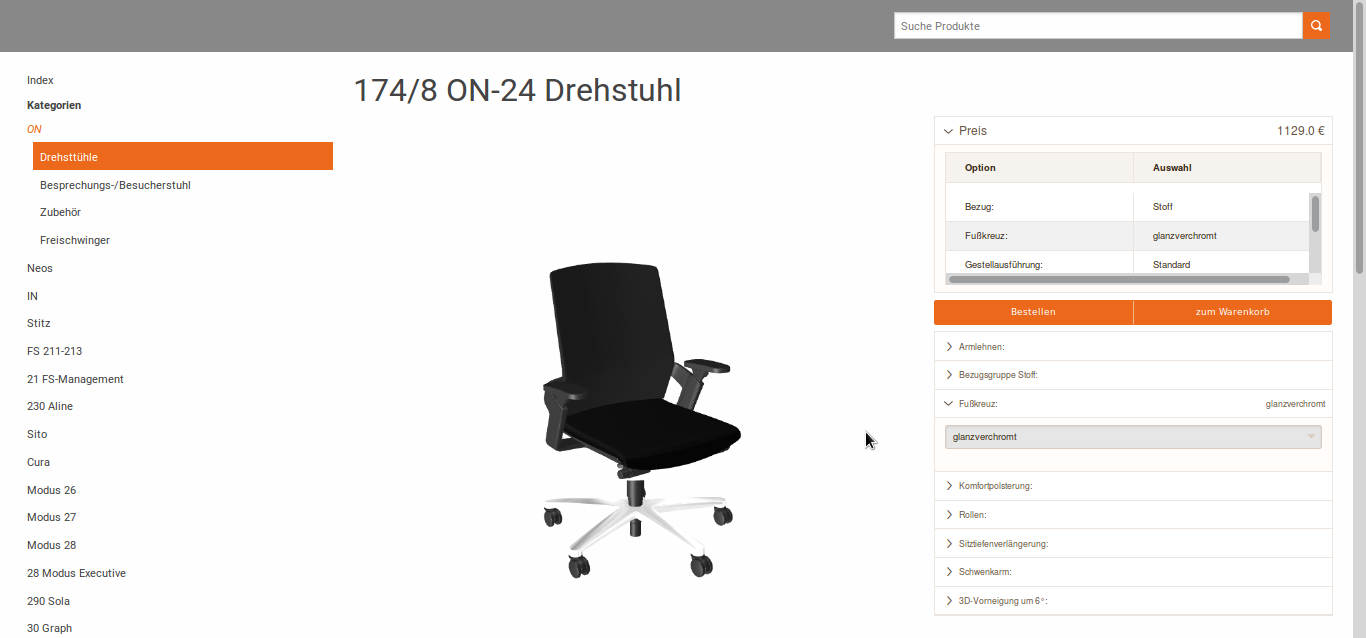 Shopsystem mit 3D Produktkonfiguraion Shopsystem mit 3D Produktkonfiguraion